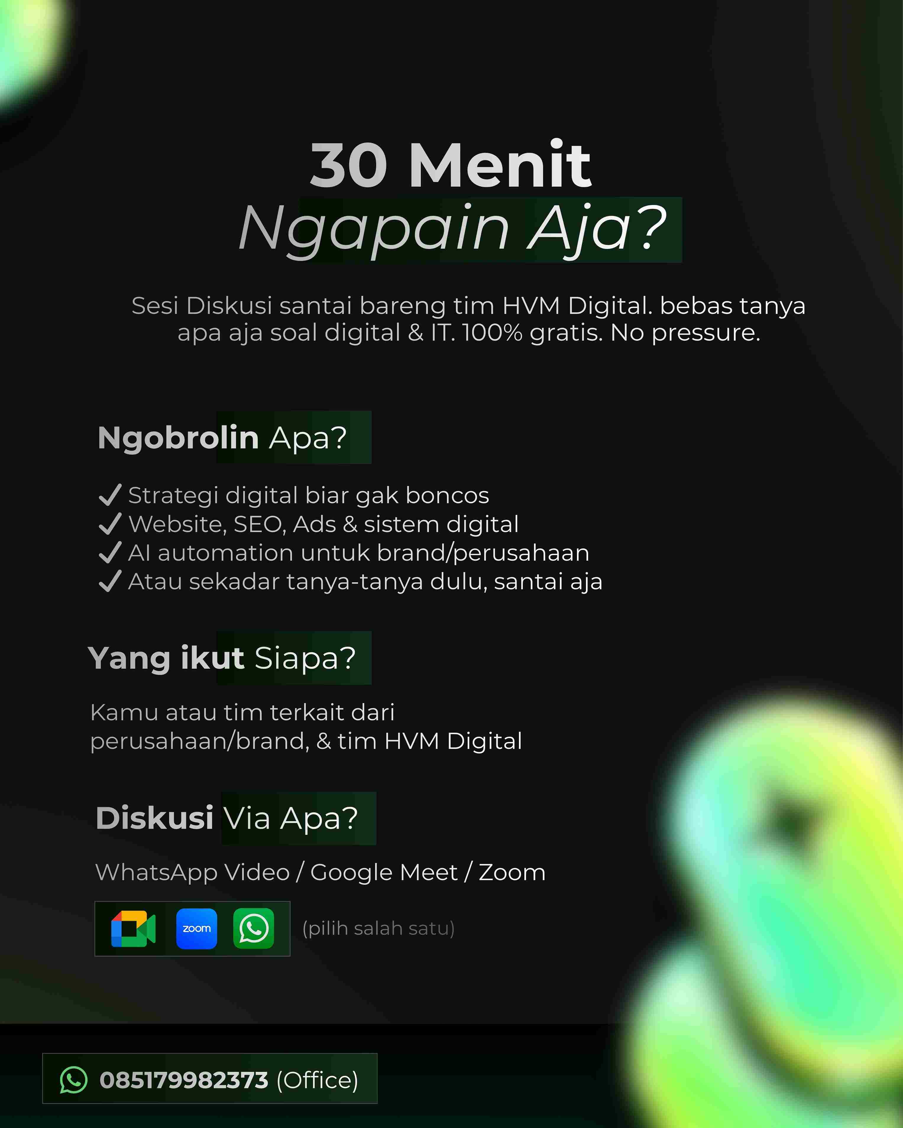Konsultasi Gratis 30 Menit HVM Digital - Jasa Website Gresik